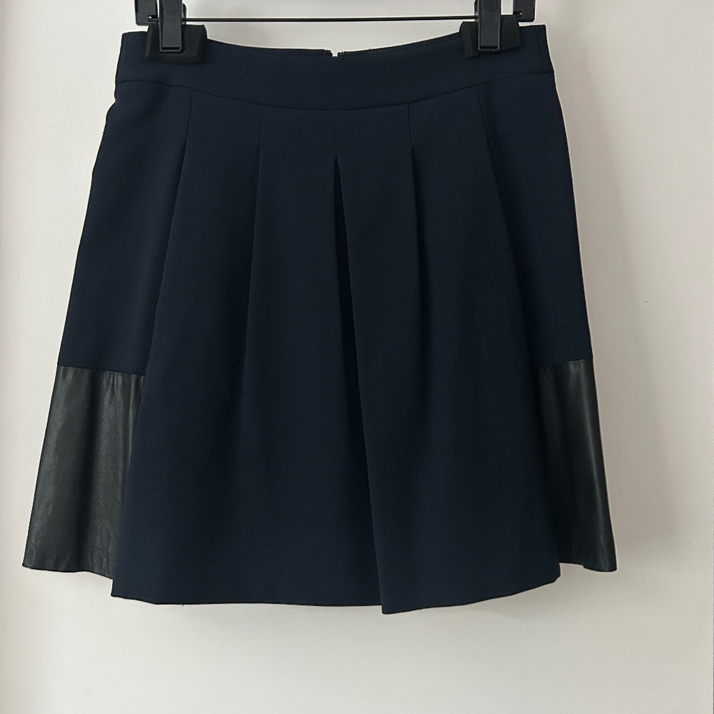 Vince pleated mixed media skirt